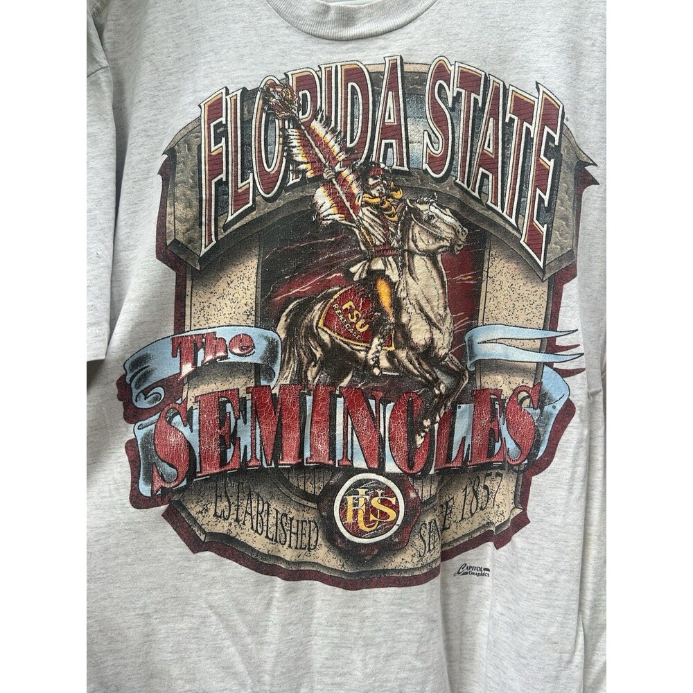 Florida State Seminoles Size L 1990 Vintage Graphic Throwback Tee